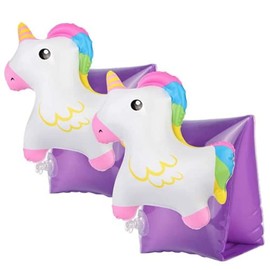 HappyHome Arm Ring Swim Ring Arm Float Cute Toddler Kids Pool Beach Water Play Swimming Arm Helper Toy (Unicorn Purple)