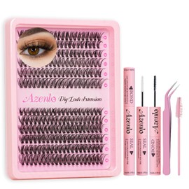 Azenlo Azenlo Lash Extensions Cluster DIY Lashes 240pcs 30D 40D 10-16mm Eyelash Clusters Individual Lashes Lash Kit Think Band Lash Kit(30D+40D Kit)