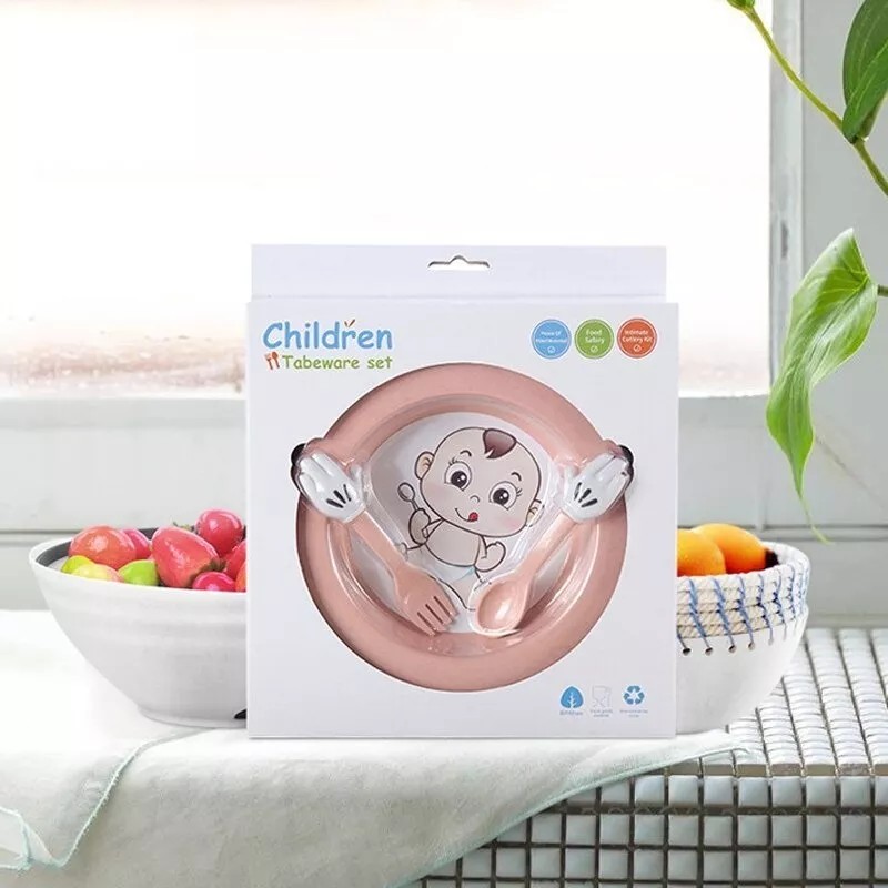 CL Platito Y Cubiertos De Bebe Mini Vajilla