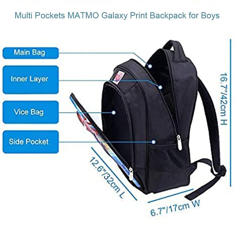 MATMO Soccer Backpack for Boys, Soccer Print Backpack Cool Football