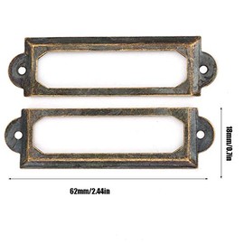 Pack of 20 Label Frames, Metal Label Frame, Cabinet Frame, Card Holder, Bookshelves, Shelf Drawer with Screws for Pharmacist Cabinet, Cabinet Handle