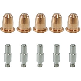 CTJCTJ S45 Plasma Cutting Torch Accessory Kit PR0110 Electrodes PD0116-08 Tips Consumables For Trafimet S45 Torch 10Pcs