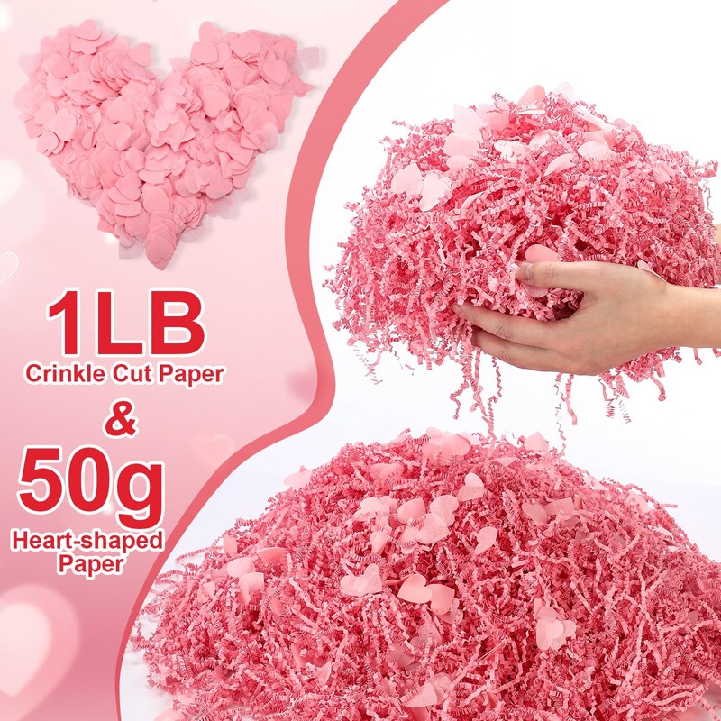 Humyoun 1 LB Mothers's Day Crinkle Cut and Heart Confetti