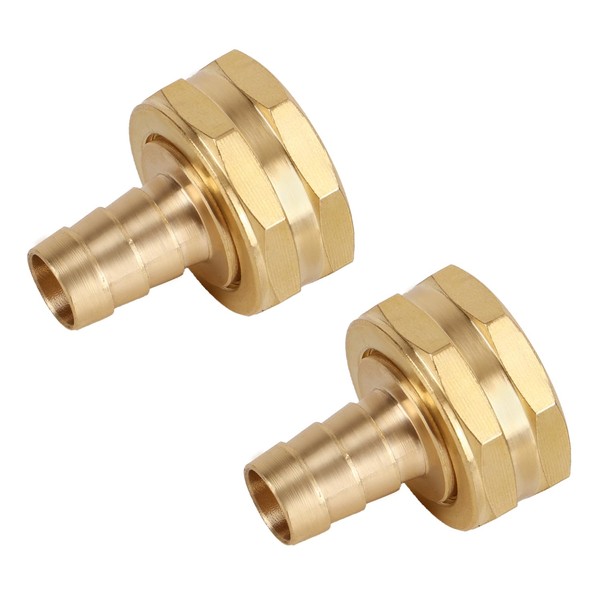2pcs Solid Brass 1/2" PEX Barb to 3/4" GHT Female