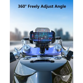 Kewig Motorcycle Fork Stem Phone Mount with Vibration Dampener, Adjustable Heavy Duty Motorcycle Phone Mount Holder Fit Stem Tube 12mm-25.4mm in Diameter, Compatibe with 5.4-7.2" Cellphone