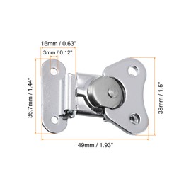sourcing map Butterfly Twist Lock 4 Pieces 1.9 x 1.5 Inch Iron Spring Loaded Toggle Clamp for Suitcase Box Box Lock Silver