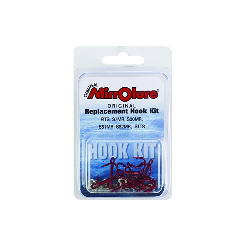 Mirrolure HOOKKIT-TR Red, Replacement Hook Kit, Silver