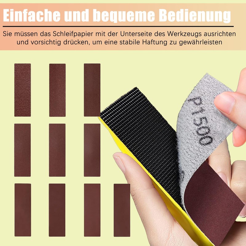 Micro Sander Set with 50 Pieces Sandpaper, Woodworking Handmade Sandpaper,