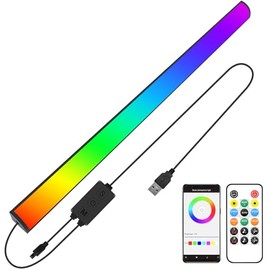 YapJoy RGB LED Light Bar with Music-Sync RGB Effects - Dimmable Color Changing Lighting for Gaming, Home Decor and Office - USB Powered Light Strip
