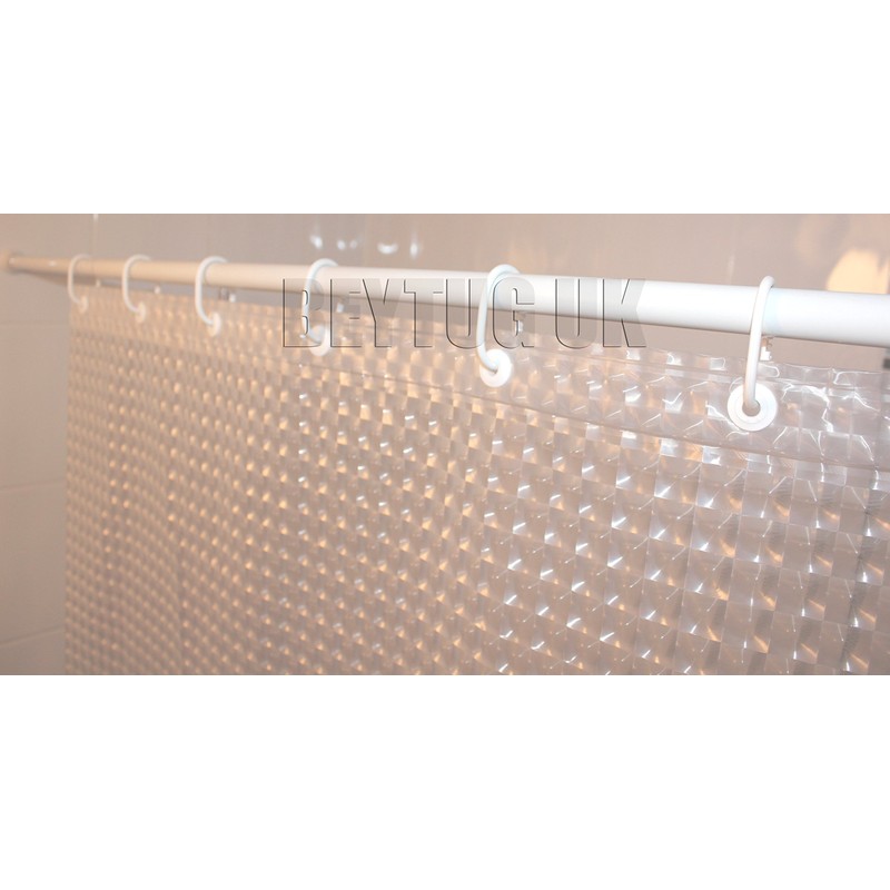 New Transparent 3D PEVA Mosaic Bath Shower Curtain Extra Long,