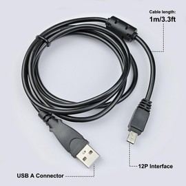 Replacement Camera USB Cable Date Transfer 12-PIN Charger Cord Compatible with Casio Exilim EX-TR100 TR200 ZR20 ZR300 ZR400 ZR1000 ZR1200 ZR1500 EX-Z75 EX-FS10 EX-FC150 EX-FH100 EX-Z200 EX-Z2300