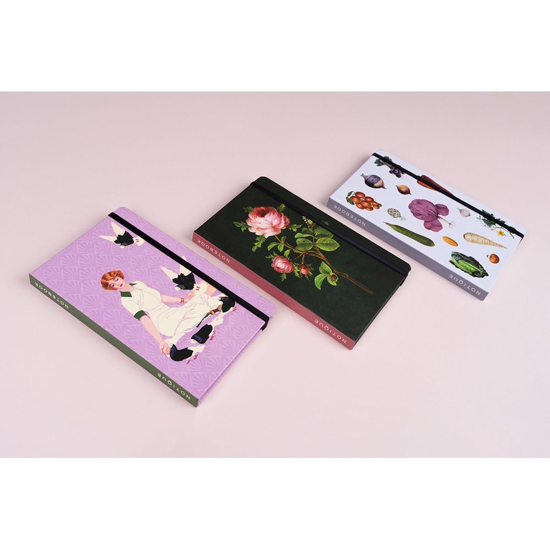 NOTIQUE Polka Dot Notebook with Elastic Band, 13 x 21