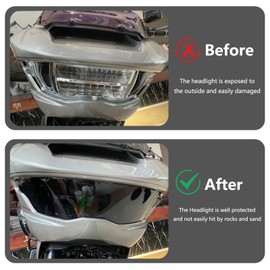 FWXEOZ Motorcycle Headlight Guard Waterproof Front Headlamp Protection Cover for CVO Road Glide FLTRXSE 2023-2024 Road Glide/ST 2024 Accessories Decoration Shield (Smoky Gray)