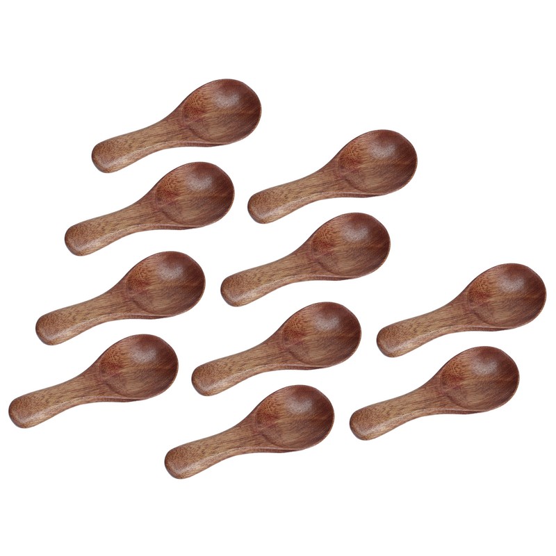 10pcs Small Wooden Spoons Cooking Condiments Spoons for Kitchen Seasoning