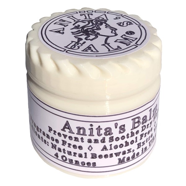 Anita's Balm 4 Ounce Jar - Prevent and Soothe Dry Skin - Fragrance Free Moisturizer Made of Olive Oil and Beeswax