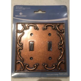 BRAINERD French Lace Toggle Switch Brainerd 2-Gang Sponged Copper #223071