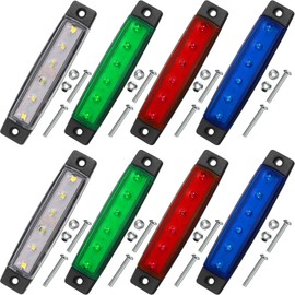Pelopy 8 Piece Boat Navigation Lights LED 12v Waterproof Interior Marine Boat Lights for Bow, Stern, Cockpit, Kayak(Red, Blue, Green, White)