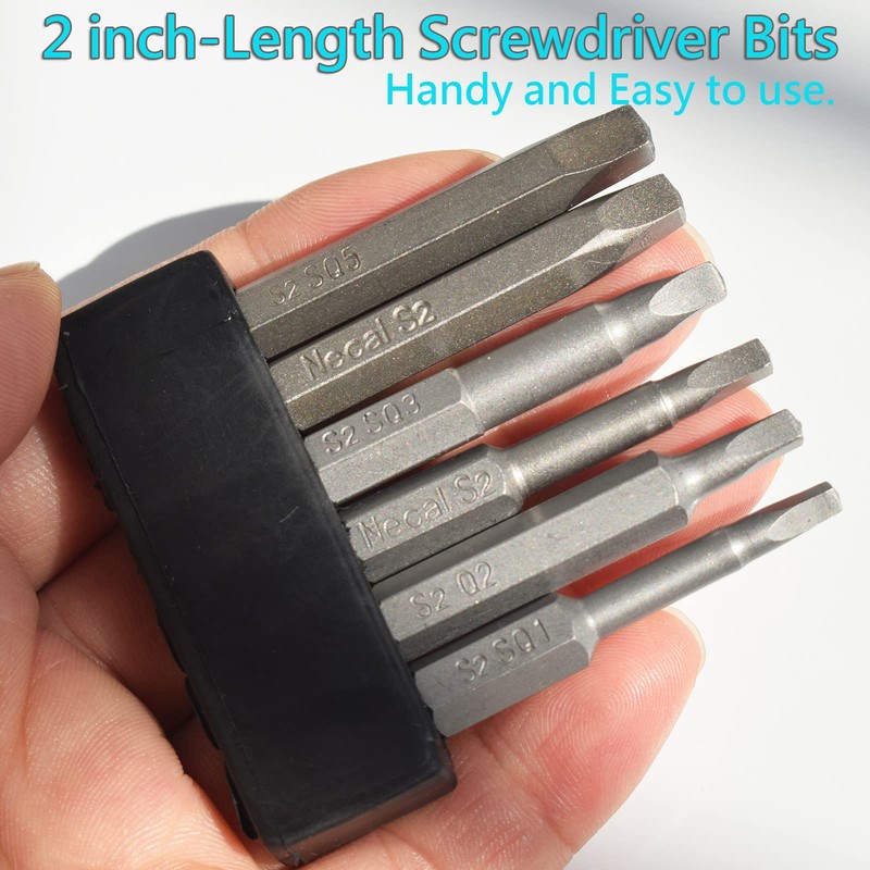 Square Head Screwdriver Bits 6 Sizes SQ1, SQ2, SQ2.7, SQ3,