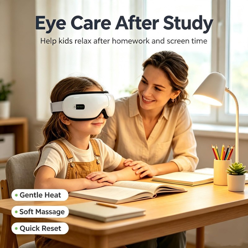 Eye Massager with Heat，Foldable Bluetooth Eye Mask，Eye Mask for Eye