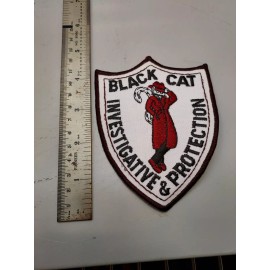 4 1/2  inch Black Cat Investigative and Protection Services Patch