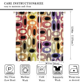 JESTRONRY Abstract Modern Curtains,Mid Century Fifties Modern Retro Colors Pattern Room Darkening Thermal Insulated Window Curtain for Living Room Bedroom Kitchen Bathroom 42x54in