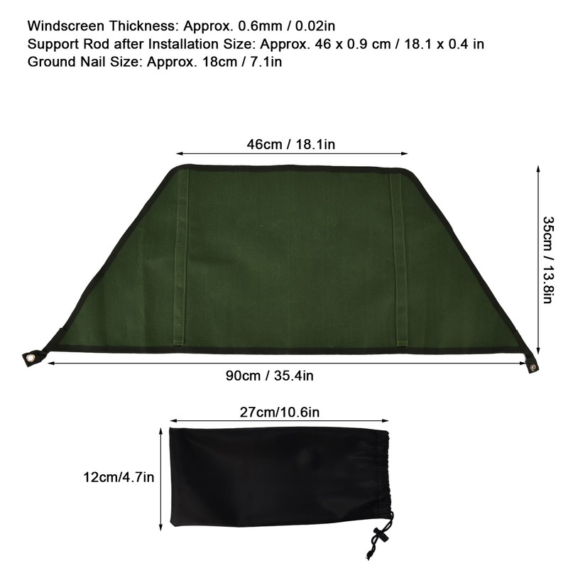 Camping Windbreak Green Stove Outdoor Foldable Windscreen for Garden Grill