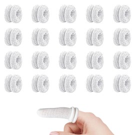 Finger Tubular Bandage, 20 Pcs Compression Bandage, Tubular Thumb Bandages, White Cotton Finger Cots, Roll Hand Cot, Soft Resilient Finger Bandage for Snug and Fixed Climbing, Easy to Use
