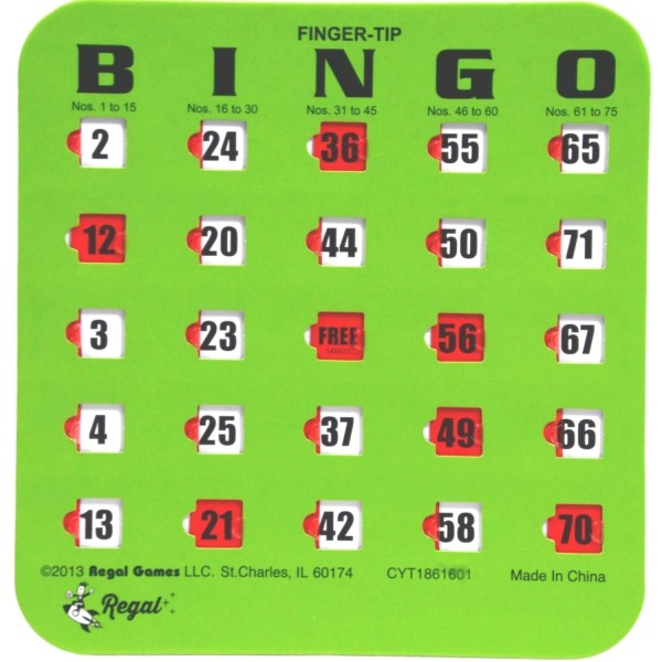 Unbranded Regal Bingo Bulk Bingo Cards with Sliding Windows -