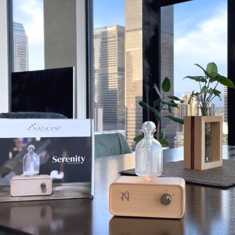 Serenity Glass Diffuser for Essential Oils with White Tea Fragrance