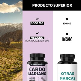Beyond Vitamins | Cardo Mariano - Silimarina 100% Natural Y Vegano | Milk Thistle | Con Raíz De Curcuma Cápsulas (curcumina, Curcuminoides) - Vitamina