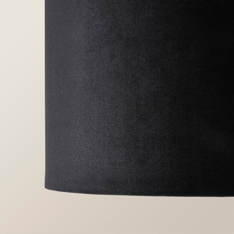 MiniSun | Small Modern Black Velvet Drum Light Shade |