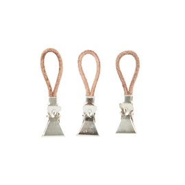 Meraki 308090001 Towel Clips | Bathroom Accessories Made of Leather and Steel | Relaxing Aesthetics with Danish Design Brown L 5 cm W 1.5 cm