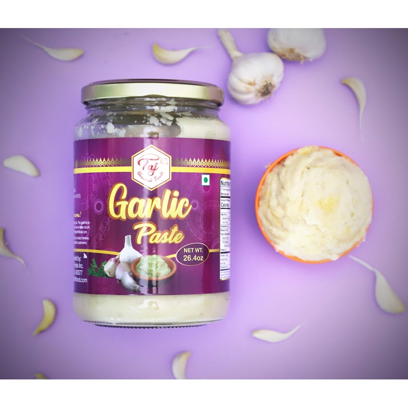 TAJ Premium Garlic Paste,Fresh Garlic Cooking Paste, 750g