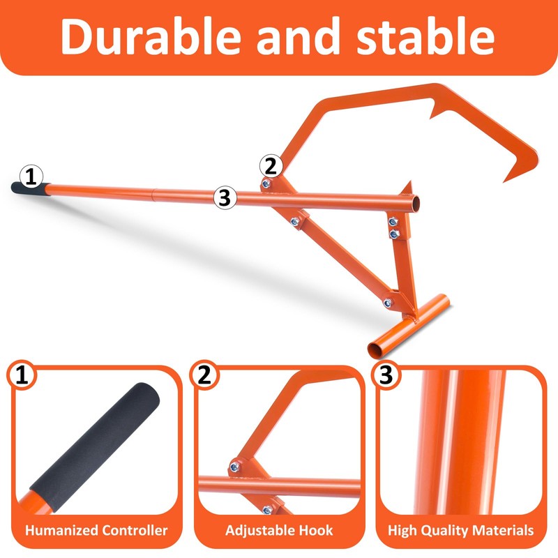 Meyoppm 51" Timberjack Log Lifter Long Hook, Heavy Duty Adjustable