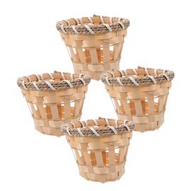 MERRYHAPY 4pcs Bamboo Woven Lampshade Miniature Lamp Shade Decor for Table Street Lights Natural Bamboo Rustic Decor Unique Lighting