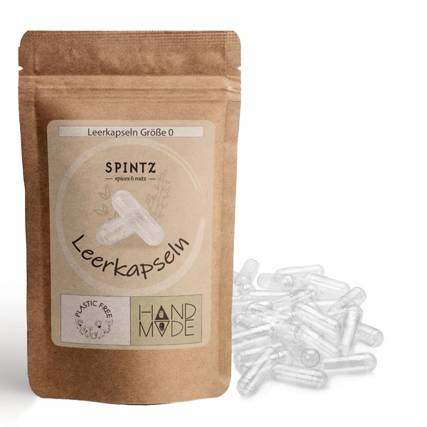 SPINTZ Vegan HPMC Empty Capsules Size 0 (Pack of 100)