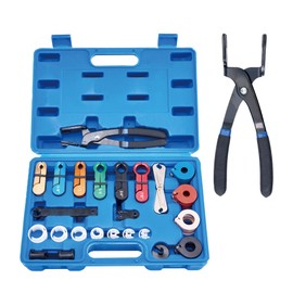 KOOPOOL 26pc Master Quick Disconnect Tool Kit, Fuel Line Disconnect Tool Set with Fuel and AC Disconnect Pliers, AC Line Removal Tool for Fuel, AC, and Transmission Systems