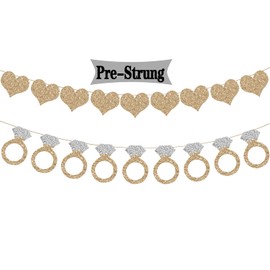 Ring Heart Banner Bachelorette Party Decorations Bridal Shower Engagement