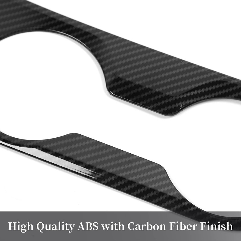 SQQP Center Console Rear Cup Holder Trim Cover, ABS Interior