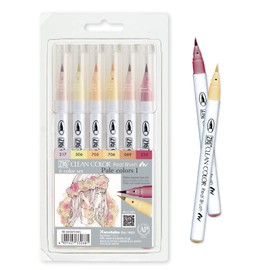 Kuretake RB-6000AT/6VG Brush Pen ZIG Clean Color Real Blush 6 Colors Pale Color Warm Color