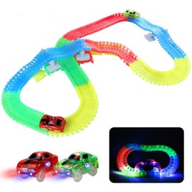 Fajiabao Children's Glow in the Dark Race Car Track, 240-Piece Twister Track with 2 Electric Glow Cars, Children's Toy, Easter Gift for Boys Aged 3 - 6 Years