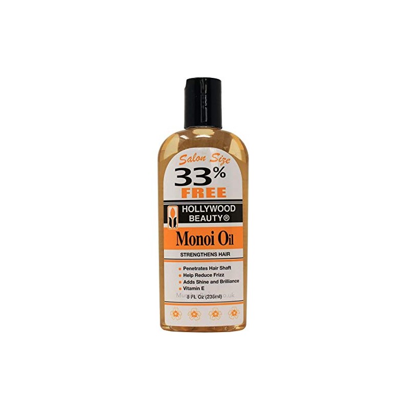 Hollywood Beauty Monoi Hair Oil, 8oz Bottle, Light Non-Greasy, Strengthens
