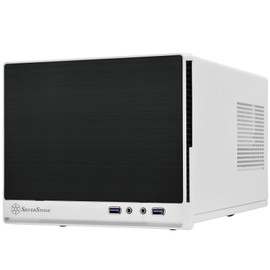 SilverStone Technology Ultra Compact Mini-ITX Computer Case with Solid Front Panel White & Black (SST-SG13WB-Q-USA)
