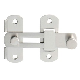 Door Bolt Stainless Steel, SAYAYO Latch Lock Small Sliding Door Lock Brushed Door Lock Flip Latch, Gate Latch 2.6 mm Thickness for Barn Sliding Door, Wine Cabinet, EMS9500-LS