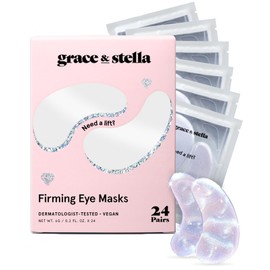 grace & stella Peptide Under Eye Patches with Niacinamide & Rice Extract - Firming Eye Masks for Dark Circles and Puffiness - Gifts Under 20 Dollars - Vegan, Cruelty-Free (White, 24 Pairs)