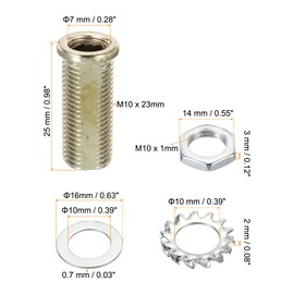 PATIKIL M10 Thread 25mm Tall Round Head Hollow Screw Bolts, 4 in 1 / 40Pieces Through Hole Bolt Chandelier Fasteners with Round Head Nut and Gasket