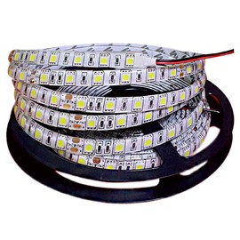 Tesfish 5 m / Roll DC 24 V 5050 White Colour LED Strip Waterproof IP65 300 LEDs SMD 5050 LED Strip