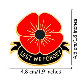 2 Pcs 6 Pcs 12 Pcs Red Poppy Pins Lapel Brooches Apparel Badges Pins for Women Girls on Veterans Day Memorial Day Remembrance Day (2PCS)