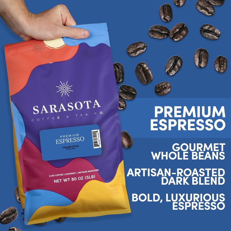 Sarasota Coffee Whole Bean Espresso | Dark Roast Gourmet Coffee