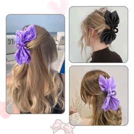 Bow Claw Clips Bow Hair Clips 3PC Purple Big Hair Bows for Women Butterfly Styling Large Hair Clips for Thick Hair for Girls Hair Accessories for Teen